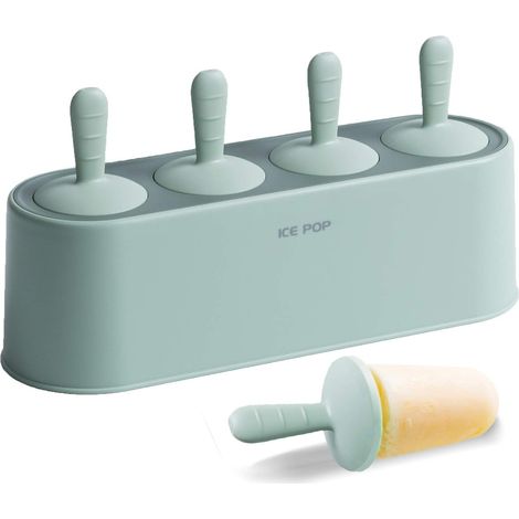 Set di 4 stampi per ghiaccioli, stampi per ghiaccioli in silicone fatti in casa, stampi per ghiaccioli facili da sformare, stampi per ghiaccioli riutilizzabili (verde)