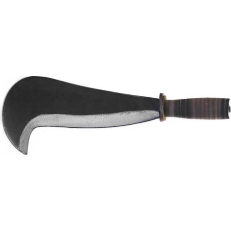 Roncola tipo con lama in acciaio forgiato 29 cm e manico in cuoio