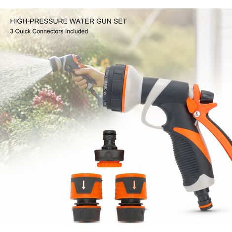 Pistola per irrigazione Toivize in 3 pezzi - ABS - Kit in gomma a connessione rapida per giardino, autolavaggio, doccia, animali domestici (1/4)