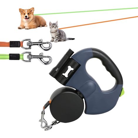 Laisse Chien Enrouleur, 300CM Laisse Rétractable pour Chien, Laisse pour Chien Rétractable, Laisse Double pour Chiens, Laisse Enrouleur, Laisses Rétractables pour Chiens, pour Petit (Bleu) (1/5)