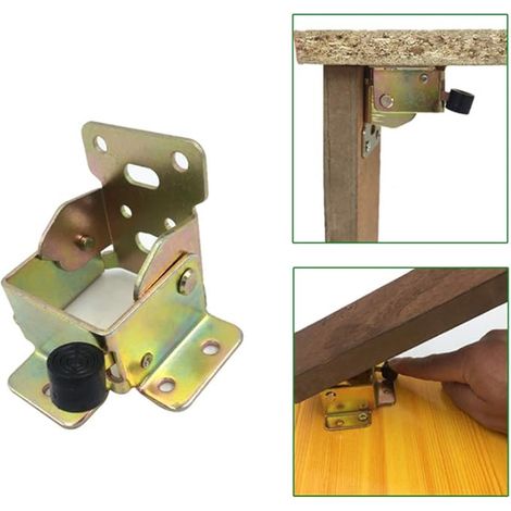 90 Degree Self-Locking Folding Table Leg Extender, Folding Shelf Bracket, Telescopic Hidden Shelf Bracket for Desk, Bed, Hinges (1/4)