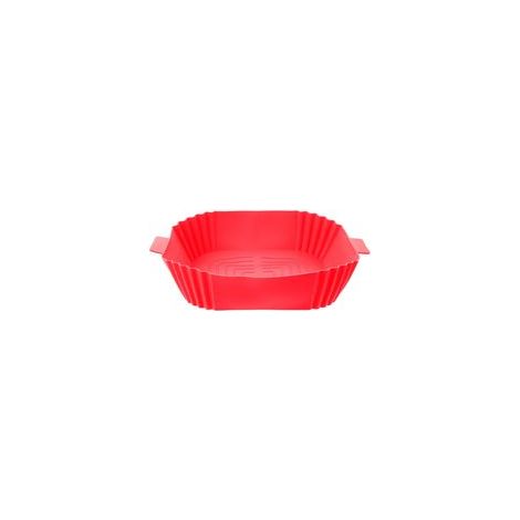 Tapis de Cuisson en Silicone Rouge Réutilisable pour Friteuse à Air Doublure Antiadhésive Lavable Résistant à L'Huile Accessoires Électroménager pour Friteuse Air Fryer