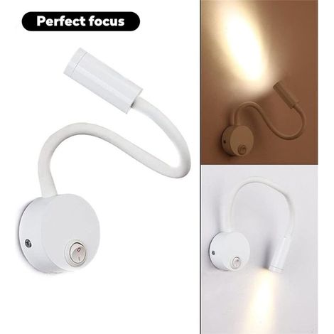 2-teilige LED-Wandleselampe, Weiß, Warmweißes Licht, Schreibtischlampe mit Augenschutz, Nachttischlampe mit Schalter