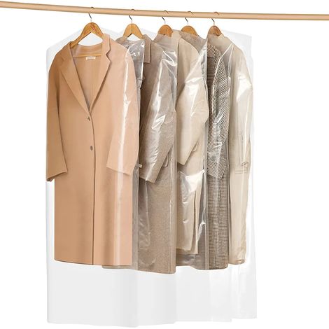 Housse de costume transparente 30 pièces, étui de protection anti-poussière imperméable, housse imperméable pour vêtements, protège-costume pour vestes, chemises et blazers, 60 x 120 cm (1/5)