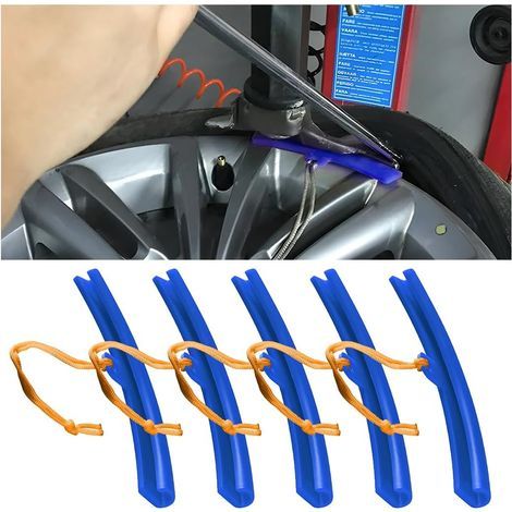 Lot de 5 protections pour démonte-pneus de voiture, outil de protection des bords de jante, protection du support de démonte-pneu, évite les éraflures lors du changement de pneu (bleu) (1/5)