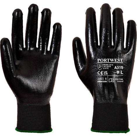 All-Flex Grip schwarze Handschuhe 2XL – Größe 11 (1/2)