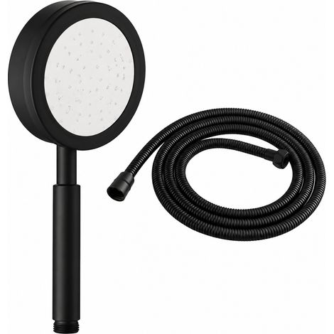 Pommeau de Douche Inox Noir modèle B grand pommeau de douche avec flexible 26 × 12 × 8 cm 630 g – Livraison gratuite (1/5)