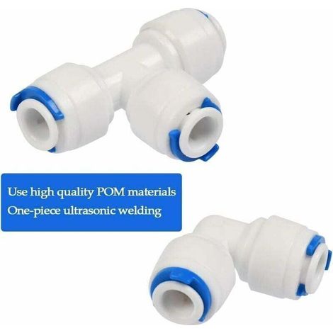 Raccord Osmoseur de filtre à eau, Raccord Droit 1/4" (6MM) Pushfit pour Tuyau de Filtre à Eau, Raccords pour Réfrigérateur Tubes de (Robinet Combiné de Type Y + T + I + L + Robinet d'Arrêt)25 pièces
