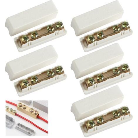 5 PCS Dominos de Raccordement 1000V 100A, Connecteurs de Fils Électriques, Bornes de Raccordement Électriques pour Connexions Sûres, Serre Fils Robustes, Connecteurs de Câbles pour Fils de 2,5 à 16mm² (1/5)