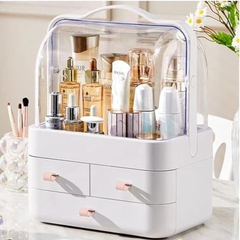 Boîte de Rangement Cosmétiques et Support à Rouge à Lèvres, Organisateur de Maquillage Transparent pour Bureau et Salle de Bain (1/5)