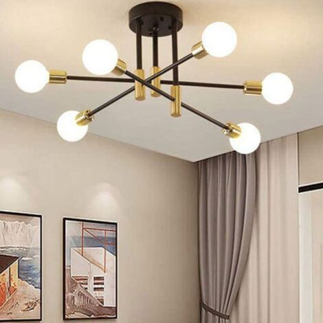Lustre,6 pcs - forme créative plafonnier nordique minimaliste salon salle à manger chambre à coucher plafonnier style luxe（Non ampoule）