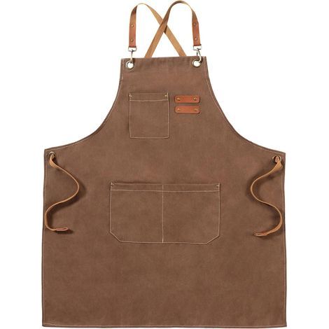 Marron Tabliers en Toile, Tabliers de Travail pour Hommes Femmes, Tabliers de Chef, Tablier pour Serveurs Cuisine Cuisson Artiste Peinture (1/5)