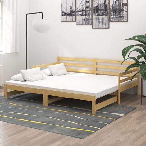 Sofá cama extraíble madera maciza de pino 2x(90x200) cm (1/5)