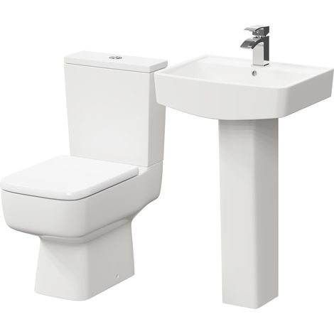 Paulo 520mm Full Pedestal Basin and Toilet Suite (1/5)