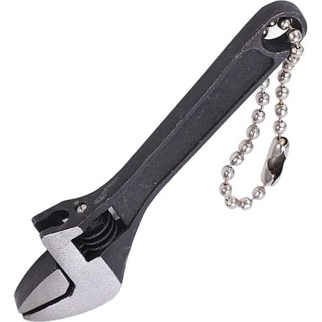 Mini Galvanized Steel Keyring, Portable, Adjustable, Strong and Lightweight, Rustproof, Wear-Resistant, Non-Deforming and Highly Reliable, with Wheel (2.5 inch black) (1/5)