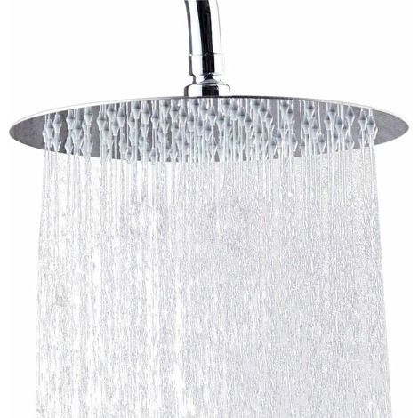 Ahlsen Duschkopf, 10 Zoll runder Duschkopf aus Edelstahl, 304,25 cm, ultradünner Hochdruck-Regenspray-Duschkopf, Anti-Kalk-Handbrause, Chrom (1/5)