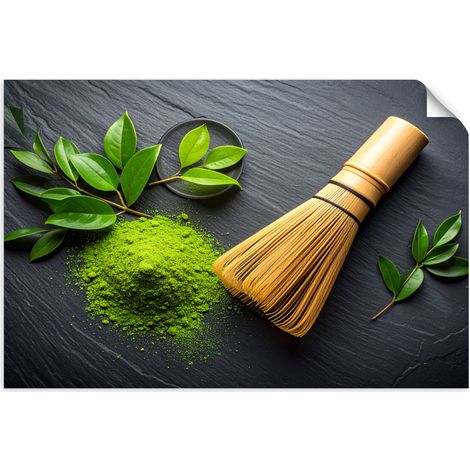 Selbstklebendes Poster – Wandsticker Matcha Grüner Tee 45x30 cm (1/3)