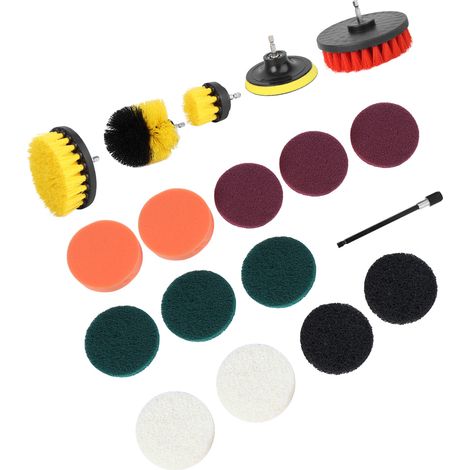 Ensemble de 18 brosses pour perceuse électrique multifonctions, accessoires de nettoyage pour la maison (1/5)
