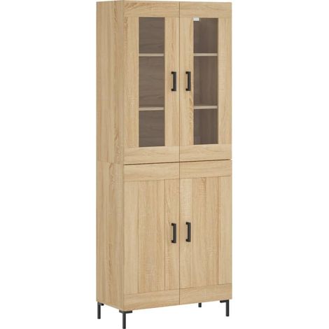 Buffet,Bahut,Meuble de Rangement haut Chêne sonoma 69,5x34x180 cm Bois d'ingénierie CFW73669 (1/5)