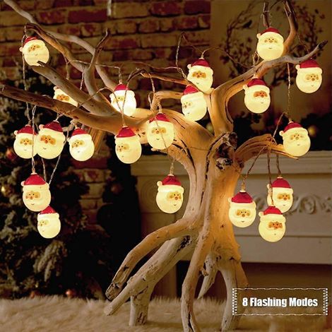 3 m lange LED-Lichterkette mit 20 LEDs für Weihnachtsbaum und Innen- und Außendekoration (Weihnachtsmann) (1/5)