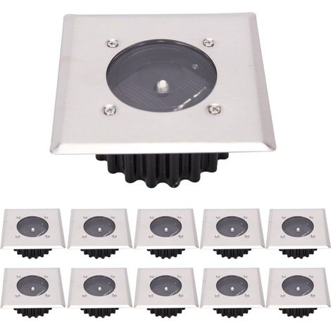 LED-Solar-Bodenleuchte, 10er-Pack, Außenleuchte, Straßenleuchte, Erdbeleuchtung
