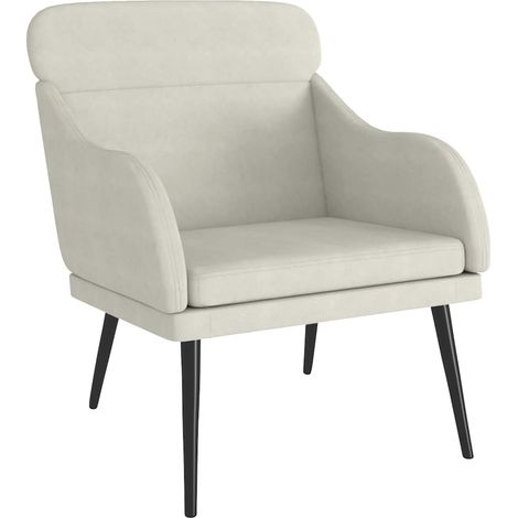 Fauteuil relax  Fauteuil Crème 63x76x80 cm Velours (1/5)