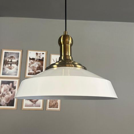 bamyum Lema Suspension Luminaire Rétro en Metal de 37,5 cm, Lustre de Salon Vintage, Éclairage de Plafond pour Chambre, Cuisine, Lampe Suspendue (1/5)
