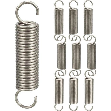 Aougo – Lot de 10 ressorts double crochet galvanisés – Ressorts de traction et de compression – Taille 1,2 11 45 mm – Pour assemblages techniques - 10pcs (1/2)