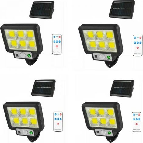 4 pz FARO SOLARE LED CON PANNELLO FARETTO SENSORE DI MOVIMENTO 96 LED COB T09 (1/5)