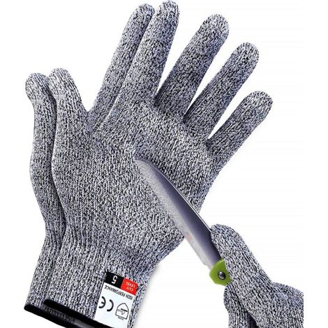 Schnittfeste Arbeitshandschuhe, Schutzhandschuhe der Stufe 5, für Herren, schnittfeste Handschuhe für Arbeiten in der Küche, Metzgerei, im Freien (L)