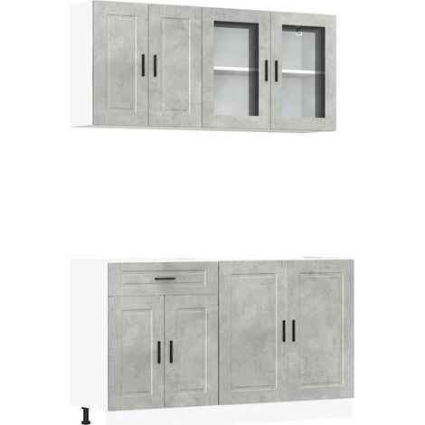 Maison Exclusive - Set Mobili da Cucina 4 pz Porto Grigio Cemento in Truciolato