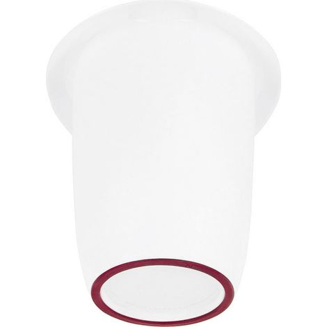 Quirltopf mit Deckel weiß/rot 1,2 l mit Gummring im Boden (1/2)