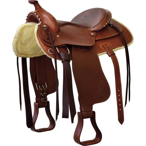 16", Noir: Selle western modèle Prime en cuir graissé avec sangle