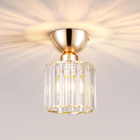 4773855 Plafonnier en Cristal Doré E27 Lustre Moderne Lampe Plafond (1/5)