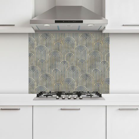 CRÉDENCE CUISINE Noeud - Or - Bleu 80x60 cm