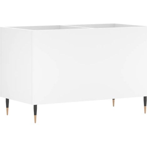 Pratico e classico mobile porta dischi 74,5 x 38 x 48 cm in legno multistrato bianco 020049123