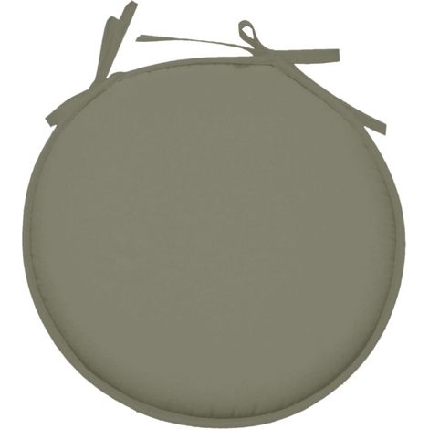 Galette de chaise ronde en polyester gris souris (1/2)