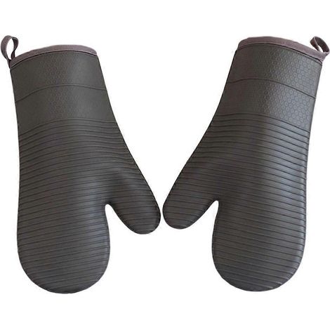 Gants isolants en silicone résistant aux hautes températures, gants anti-brûlure pour micro-ondes, gants de cuisson épais (1/4)
