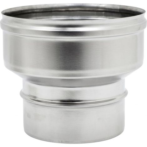 MAKA Riduzione e Aumento per Canna Fumaria in Acciaio Inox, Raccordo Conico Cambio Diametro Monoparete, Innesto Maschio-Femmina AISI 304 Ø 250 (M) → Ø 300 (F) (1/5)