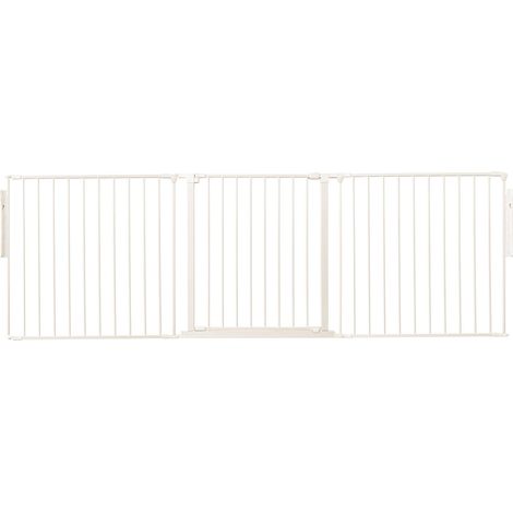 Safetots Premium Multi Panel Room Divider, up to 226cm Wide, White, 70cm Tall, Flexible Barrier with Door for Baby and Toddler