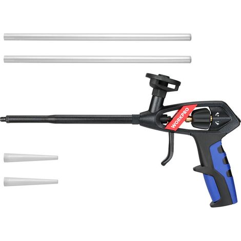 – Pistolet extrudeur mousse polyuréthane – Réglage d'une main – Corps en alliage d'aluminium avec revêtement PTFE – Sortie de mousse précise pour calfeutrage (1/5)