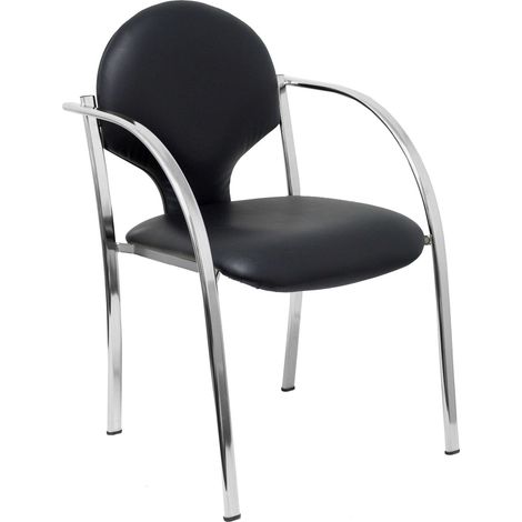 Pack 2 sillas Hellin similpiel negro chasis cromado (1/5)