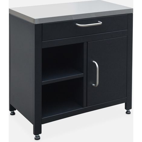 Módulo cocina exterior de acero 1 cajón y 1 puerta, 80cm