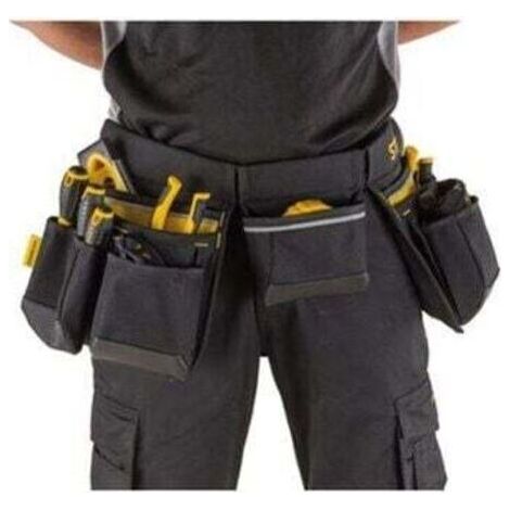 1-96-178 Ceinture à outils double pour le transport d'outils, portable, jaune et noire, sacs à outils de tailles multiples (1/4)