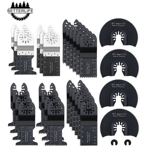 Multi Tool Saw Blade Accessory Kit，32 Pieces Oscillating Multi Tool Accessories Saber Saw Blade for Fein Multimaster, Dremel, Bosch, Makita, Dewalt and more (1/5)
