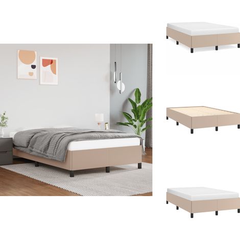 Cadre de lit sans matelas cappuccino 120x190 cm similicuir - Cadre De Lit - Lit Double - Similicuir - Lit Capitonné - Meuble Chambre (1/5)