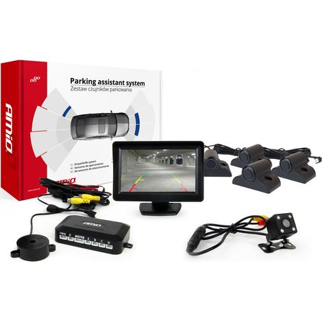 Kit di sensori di parcheggio TFT01 da 4,3" con telecamera HD-315-LED, 4 sensori, nero, per camion (1/5)
