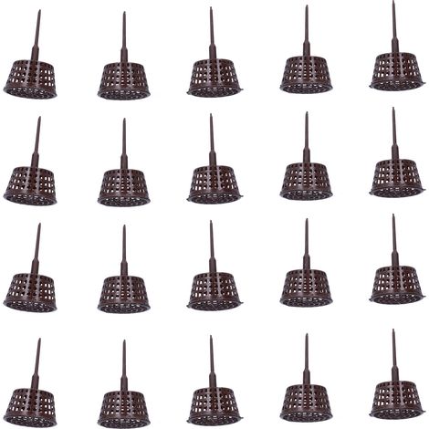 Panier à engrais en plastique à mailles fines, lot de 20, résistant et anti-âge, avec couvercle, pour la fertilisation des plantes et des bonsaïs.