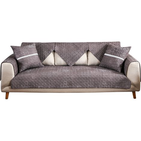Housse de Canapé Gris Foncé 70x70cm Tissu Respirant Antitache et Déhoussable Protection Meuble Salon Design Élégant Confortable (1/5)