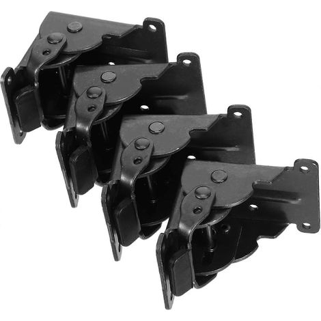 4 charnières pour pieds de table pliante, supports métalliques autobloquants en cuivre noir (1/5)
